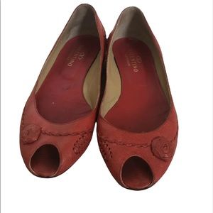 Valentino vintage Red Floral Flats size 38